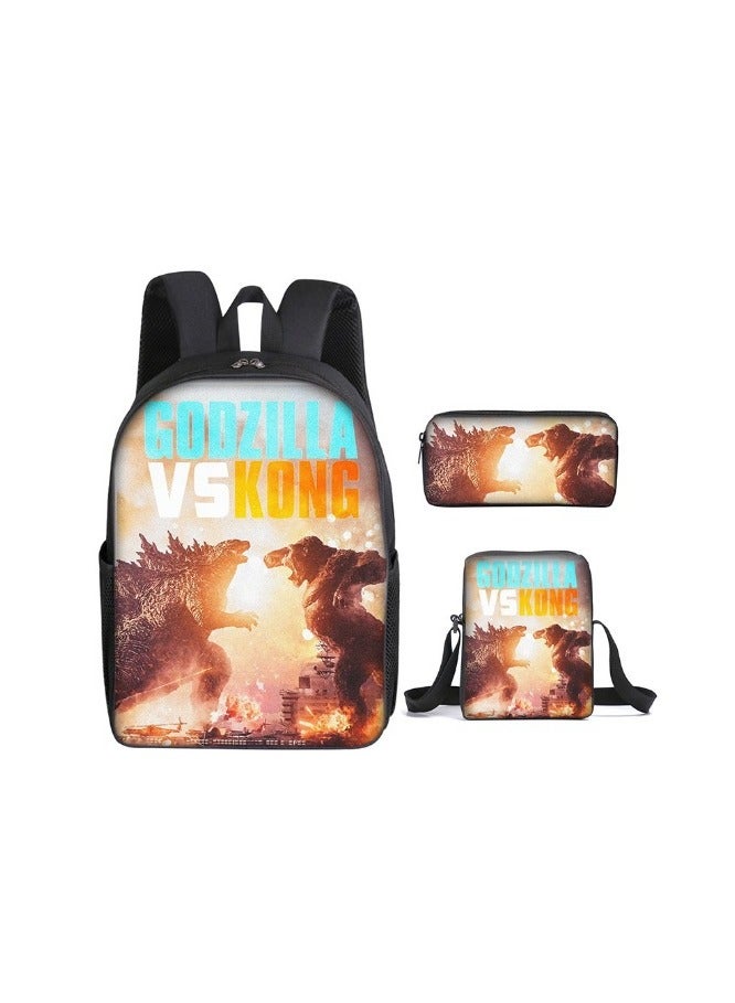 Godzilla New Godzilla Student Backpack Three-piece Set 29*16*42cm