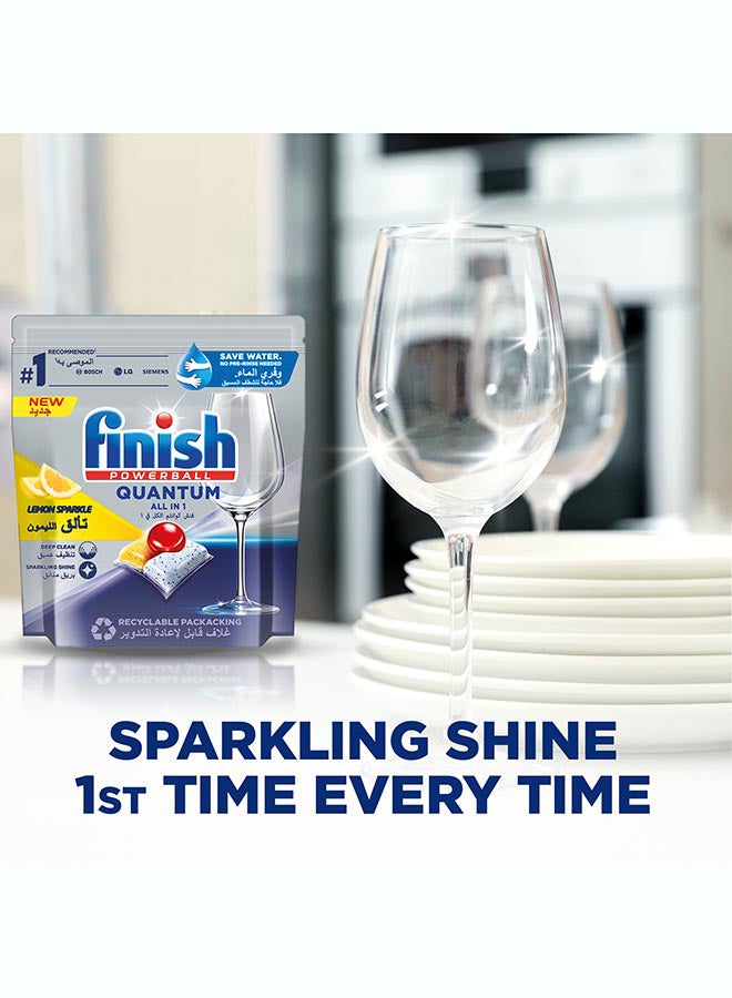 Finish Quantum All in 1 Dishwasher Tablets, Lemon Sparkle Scent, 90 Tabs - Image 3
