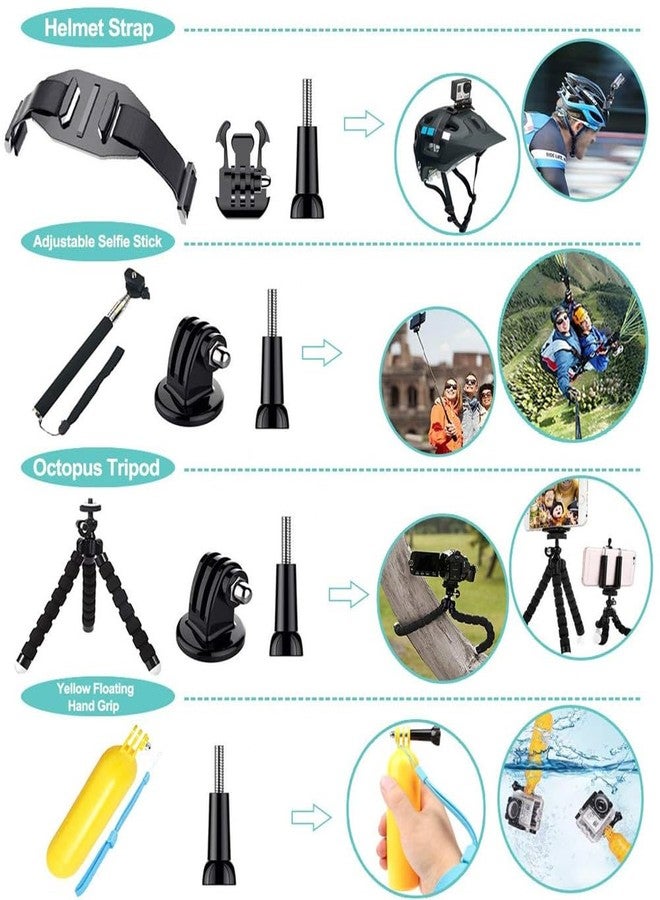 Reflex Camera 50 in 1 Action Camera Accessories Kit, compatible with GoPro Hero 9-12, DJI Osmo Action 2, 3, 4, Insta360 X2, X3, Akaso/Sony Sports Cameras and more - Image 5