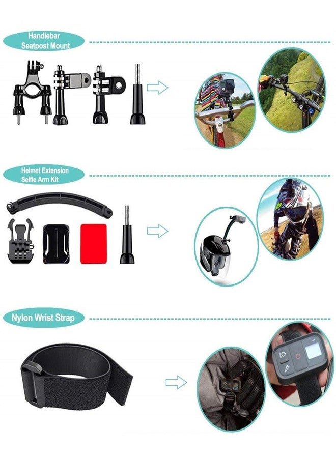 Reflex Camera 50 in 1 Action Camera Accessories Kit, compatible with GoPro Hero 9-12, DJI Osmo Action 2, 3, 4, Insta360 X2, X3, Akaso/Sony Sports Cameras and more - Image 4
