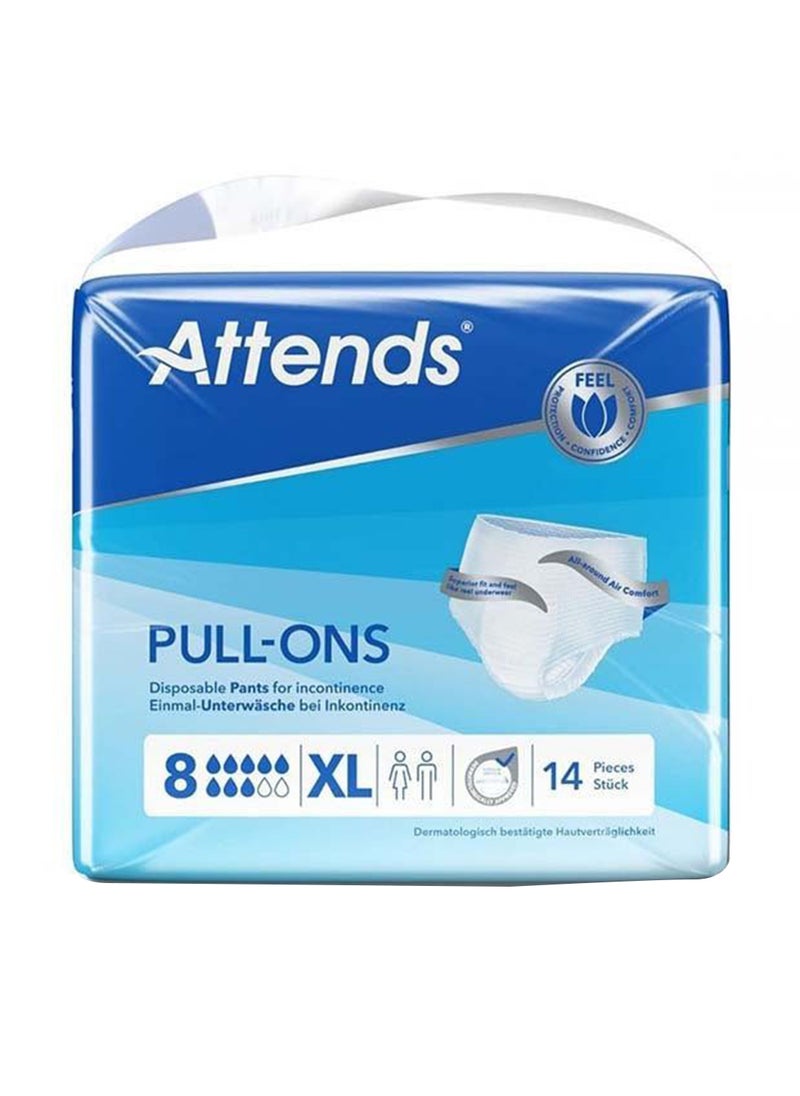 Attends Pull Ons 8, X-Large, Pack Of 14 