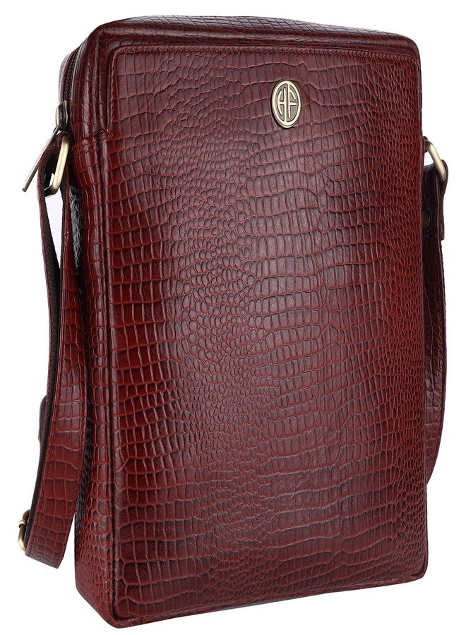 HAMMONDS FLYCATCHER Genuine Leather Sling Bag for Men, Stylish Spacious Side Crossbody Bag for Daily Use, Travel, Adjustable Strap, 1 Year Warranty - Brown - Image 1