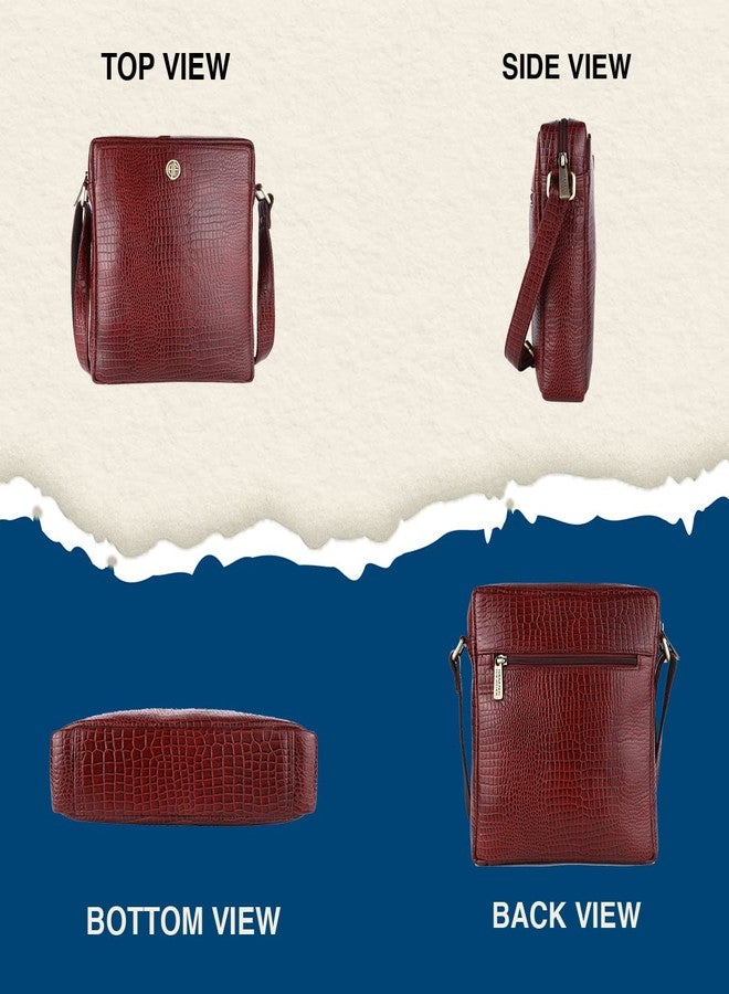 HAMMONDS FLYCATCHER Genuine Leather Sling Bag for Men, Stylish Spacious Side Crossbody Bag for Daily Use, Travel, Adjustable Strap, 1 Year Warranty - Brown - Image 5