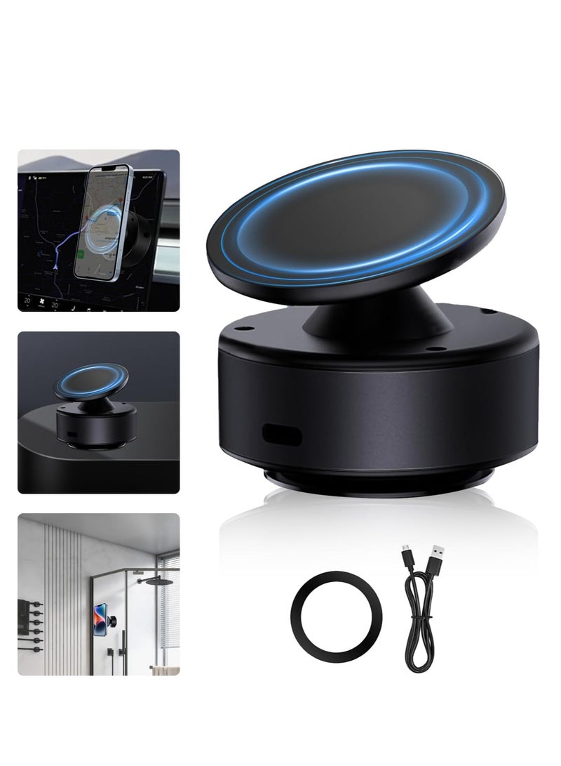 Necomi 360 ° Rotating Car Magnetic Phone Holder, Electric Vacuum Magnetic Suction Cup Car Phone Holder, Magnetic Phone Holder for Car/Gym/Mirror/Smooth Surface, Compatible with Magsafe iPhone and Android  - Image 1