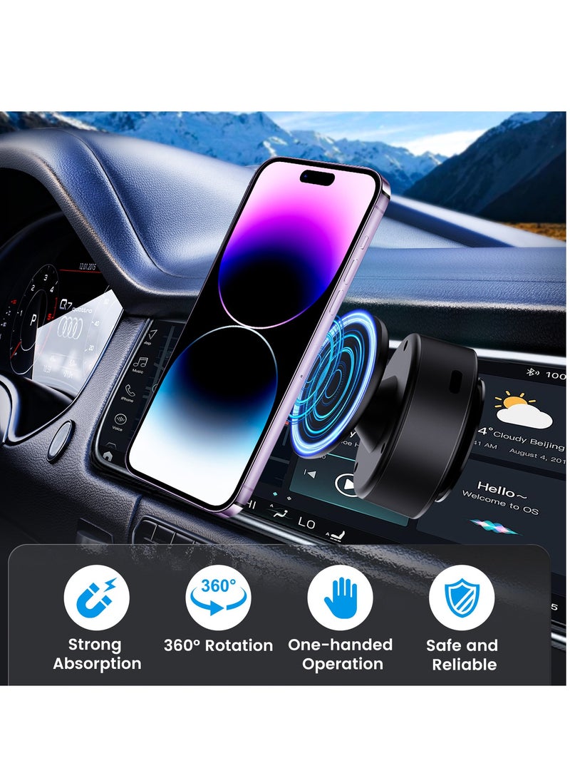 Necomi 360 ° Rotating Car Magnetic Phone Holder, Electric Vacuum Magnetic Suction Cup Car Phone Holder, Magnetic Phone Holder for Car/Gym/Mirror/Smooth Surface, Compatible with Magsafe iPhone and Android  - Image 3