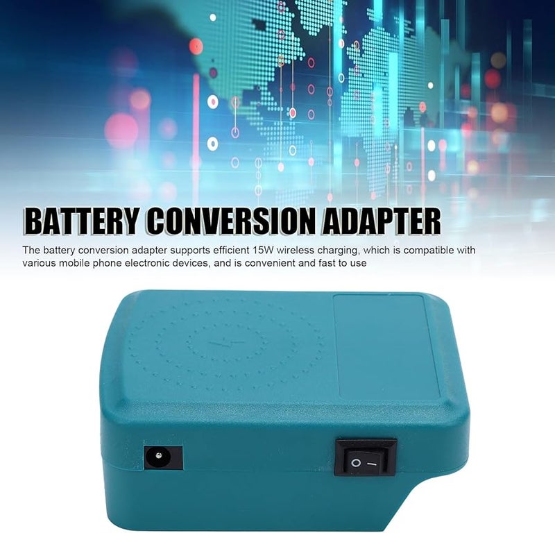 محول بطارية BL1815 شاحن لاسلكي سريع بقوة 15 واط من النوع C USB مزود طاقة خرج تيار مستمر - Image 4