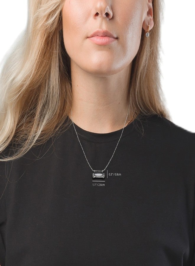 Artist Unknown Jewish Jewelry Mezuzah Necklace 925 Sterling Silver Vintage Look Judaica Pendant with Scroll Gift Idea for Wife Husband from Israel, 20" Thick Silver Chain - Image 3