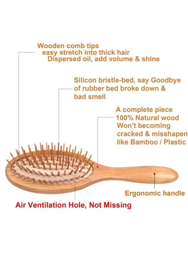 WeCoola - Wooden Bristle Hair Brush is a Wood Brushes with Wooden Bristles can Stimulate Scalp to Help Scalp Massage & Hair Growth,As Gift for Mother & Father & Friedn All Hair Type - Image 1