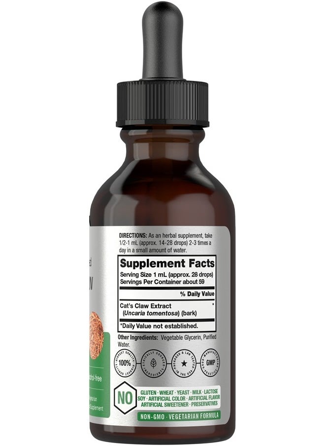 Horbäach - Cats Claw Herb Extract Tincture | 2 Fl Oz | Alcohol Free | Vegetarian, Non-GMO, Gluten Free Liquid - Image 1