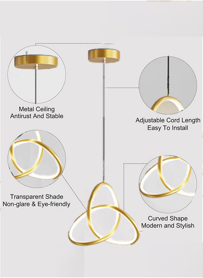 RATSAW - LED Pendant Light 17W Modern Chandelier Lighting Fixture Hanging Lamp - Image 1
