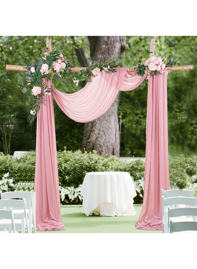 SoarDream Dusty Rose Wedding Drapes 2 Panels 6 Yards Sheer Backdrop Curtains for Bridal Shower Wedding Arches for Ceremony Decorations - Image 1