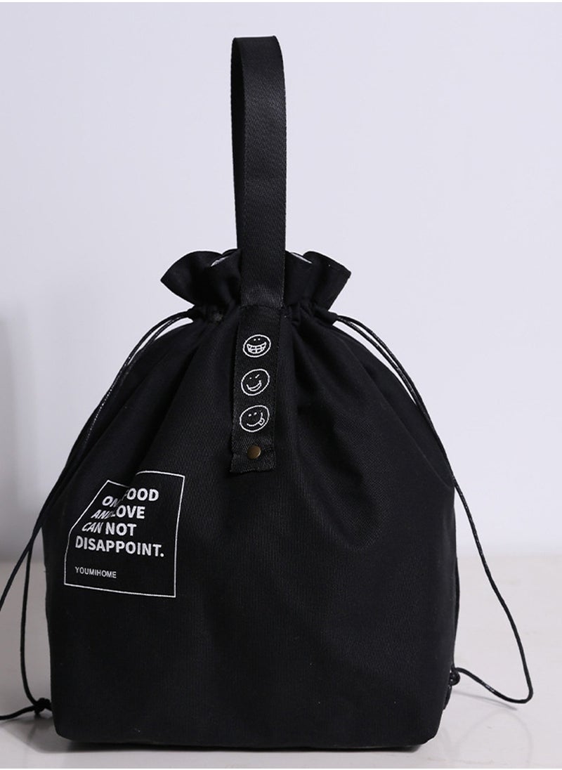 SYOSI - Canvas Drawstring Lunch Bag, Reusable Heat Preservation Lunch Bag, Lunch Box Lunch Bag, Small Cooler Cute Lunch Boxes, Large Capacity Reusable Insulated Lunch Container for Work Office Picnic Travel - Image 1
