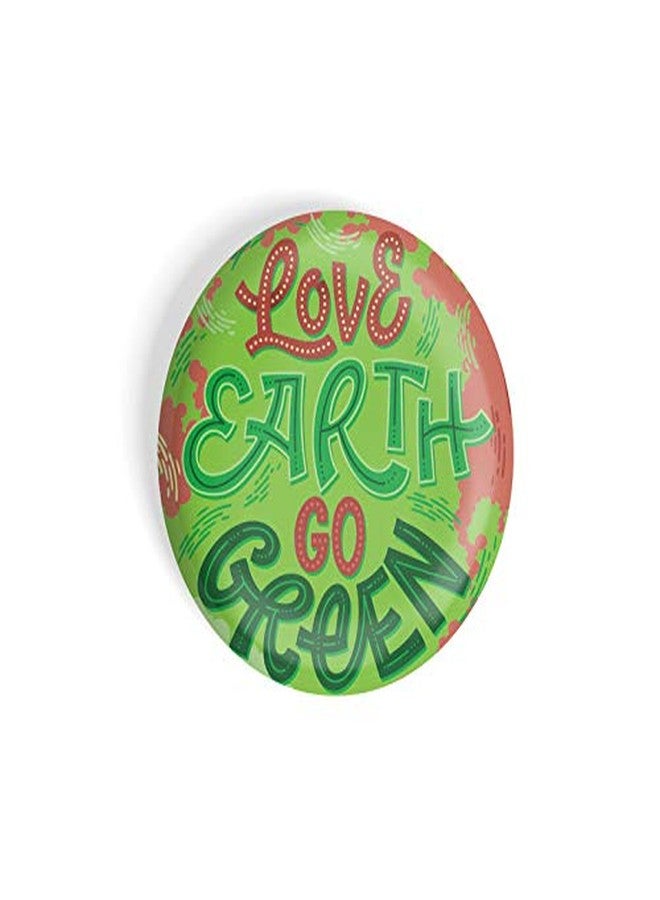 dhcrafts Pin Badges Green Color Love Earth Go Green Glossy Finish Design Pack of 1 - Image 3