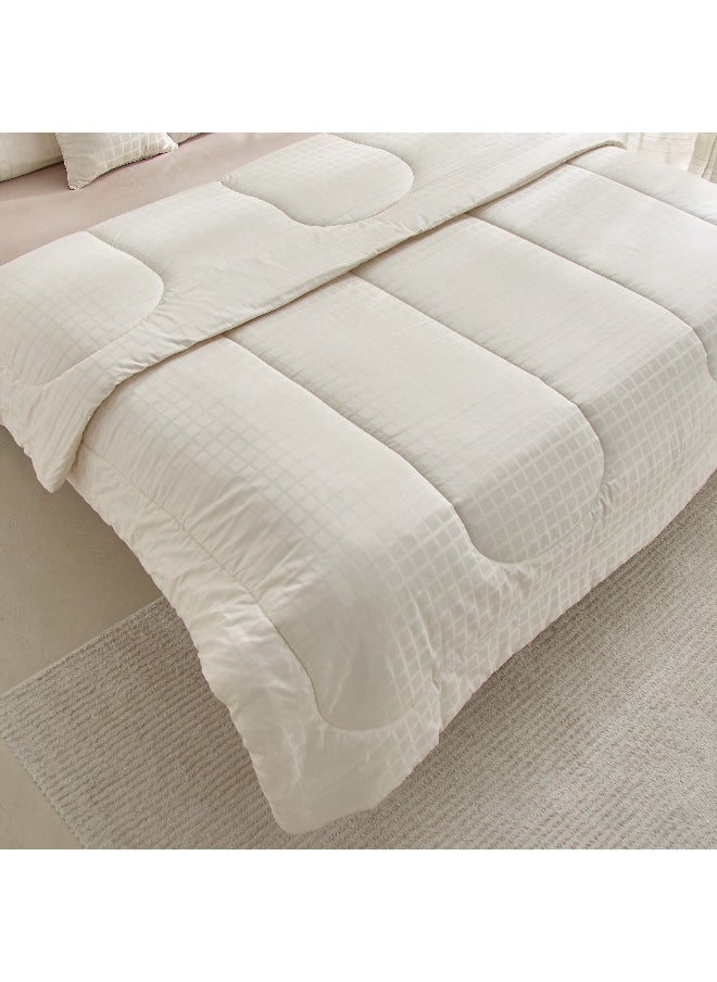 Home Box Opulent Luxe 5-Piece Cotton Solid Dobby Super King Comforter Set - 240x240 cm  - Image 1