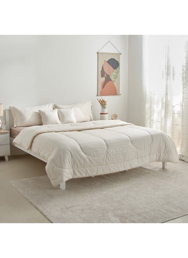 Home Box Opulent Luxe 5-Piece Cotton Solid Dobby Super King Comforter Set - 240x240 cm  - Image 4