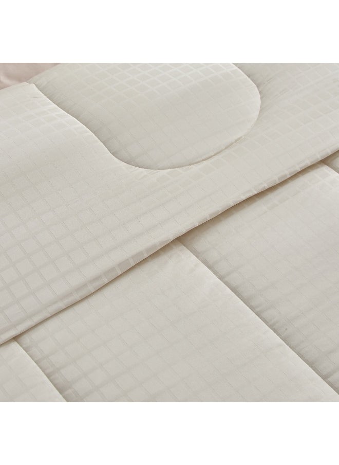 Home Box Opulent Luxe 5-Piece Cotton Solid Dobby Super King Comforter Set - 240x240 cm  - Image 5