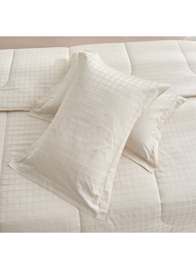 Home Box Opulent Luxe 5-Piece Cotton Solid Dobby Super King Comforter Set - 240x240 cm  - Image 3