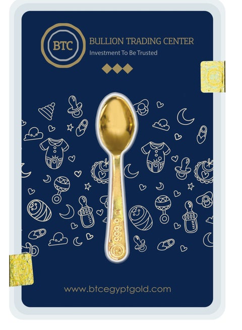 BTC 24K Pure Yellow Gold Spoon 5g – Baby Gift 999.9 Fine Gold
