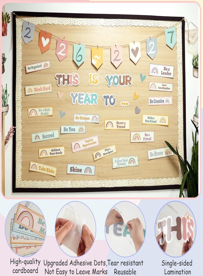 VABAMNA Boho Classroom Bulletin Board Decorations, This is Your Year to Bulletin Board Sets, Growth Mindset Positive Affirmations Wall Decor for Teacher Welcome Back to School Classroom Door Wall Decors - Image 3