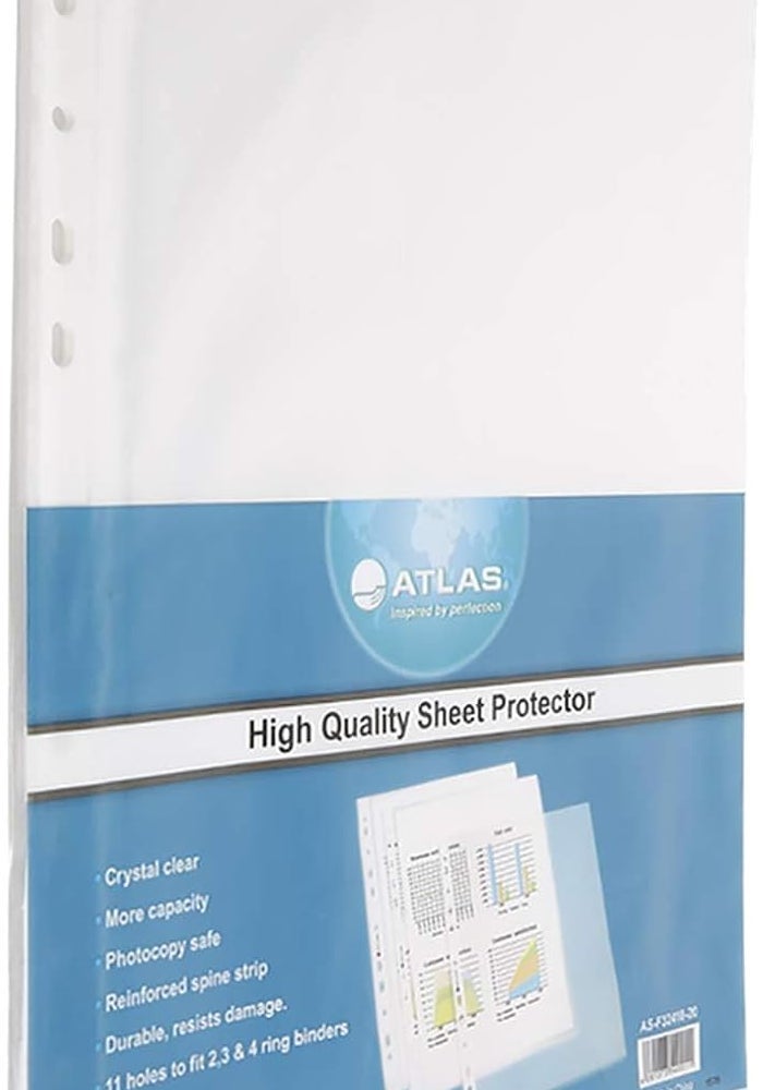 ATLAS مجموعة واقي أوراق جيب A4 من أطلس - 20 قطعة - Image 1