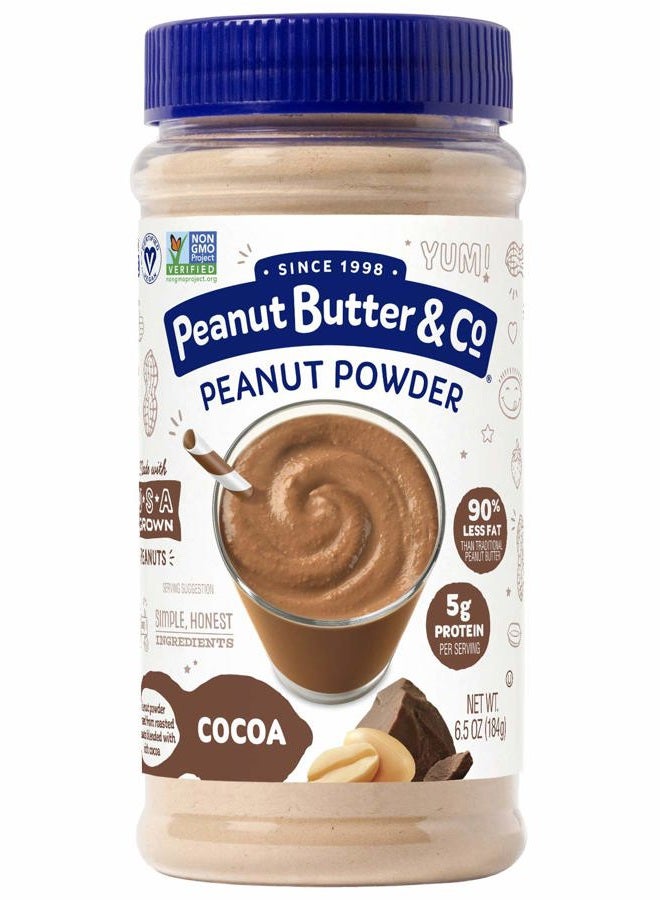 Peanut Butter & Co. Cocoa Peanut Protein Powder, Non-GMO Project Verified, Gluten Free, Vegan, 6.5 oz Jar - Image 1