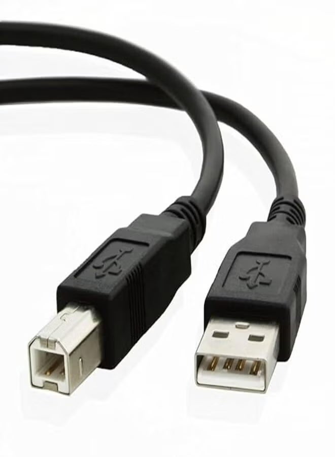 FUJISHKA Printer Cable USB 2.0 A-Male To B-Male 1.5M Cord High Speed Scanner Cord Compatible with HP/ Cannon/ Brother/ Samsung/ Dell/ Epson/ Lexmark/ Xerox/ Piano/ Dac - Black - Image 1