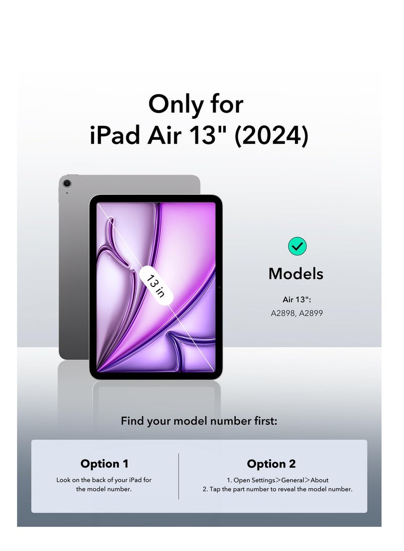 Case For IPad Air 13 (2024) 13.0inch Smart Slim Folio Stand Auto Sleep/Wake Cover with Pencil Slot Clear Transparent Back Shell -Lavender - Image 2