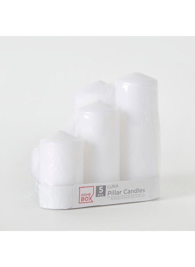 Home Box Luna 5-Piece Pillar Candle Set 6 x 18 x 6 cm  - Image 4