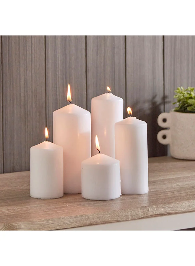 Home Box Luna 5-Piece Pillar Candle Set 6 x 18 x 6 cm