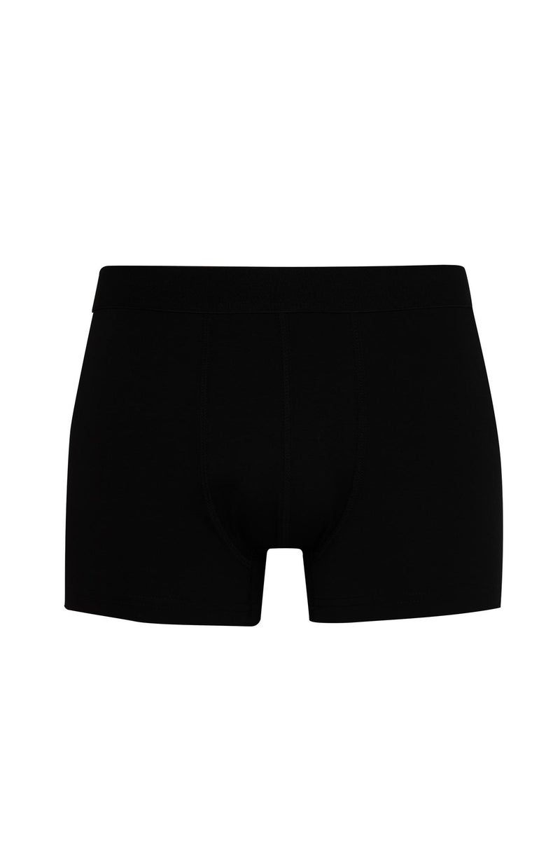 ديفاكتو بوكسر قصة عادية أسود سادة رجالي قطن مريح - 3 قطع - Image 2
