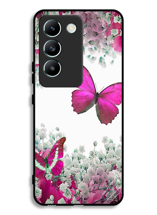 Covernex Vivo Y100 4G Protective Case Cover Beautiful Butterflies And Small Roses - Image 1