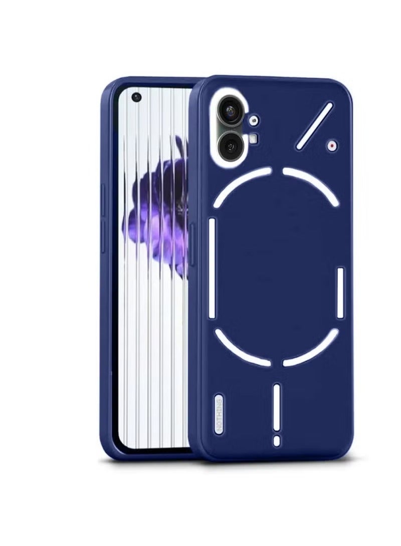 TIGER Liquid Silicone Ultra-Thin TPU Phone Case Cover for Nothing Phone 1 (5G, 2022) – Slim Soft Shockproof Protective Back Cover with Anti-Fingerprint Matte Finish – Navy Blue – Lightweight, Scratch-Resistant, Comfortable Grip Design - Image 1