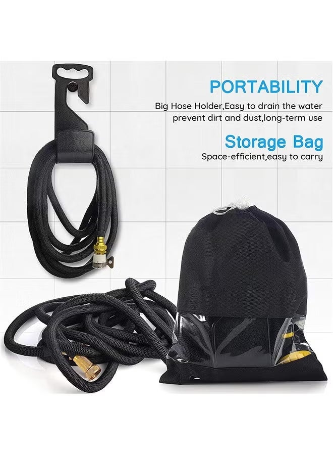 Garden Hose 50 FT, Expandable Garden Hose With 9 Spray Pattern Nozzle, 1/2'' & 3/4'' Solid Brass Connectors, Lightweight Durable 3800D Expandable Hose Pipe With 3 Layer Latex, Easy Storage - Image 5