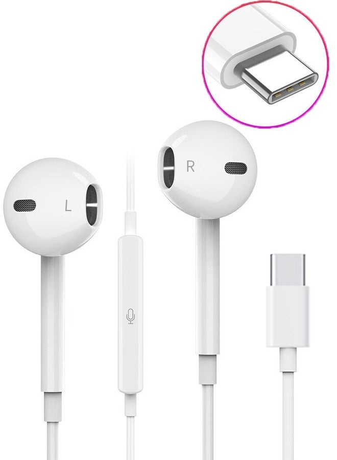 DUSALA USB C Headphones Wired for iPhone 16/15 Series, for iPad Pro Air 5/4/Mini 6/iPad 10th, Type C Earbuds for MacBook Pro/air, Control Microphone, Volume, Music - Image 1