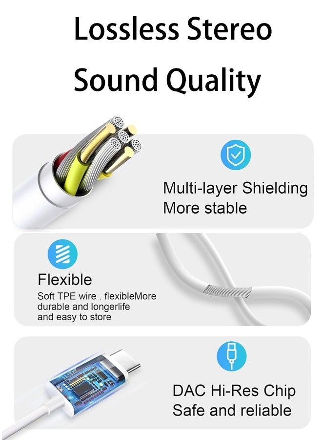 DUSALA USB C Headphones Wired for iPhone 16/15 Series, for iPad Pro Air 5/4/Mini 6/iPad 10th, Type C Earbuds for MacBook Pro/air, Control Microphone, Volume, Music - Image 2