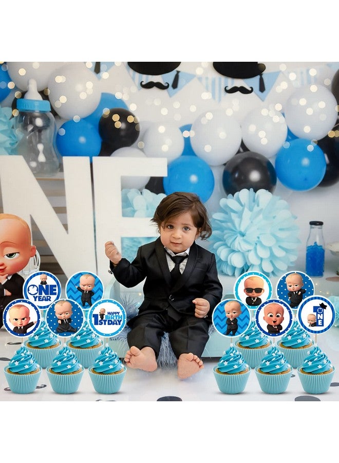 Zyozique 10 pcs Boss Baby Cupcake Toppers 1st Birthday Cake Decorations for Boss Baby Themed 1st Birthday Party Decorations Baby Shower Supplies and favors Cupcake Topper - Image 4