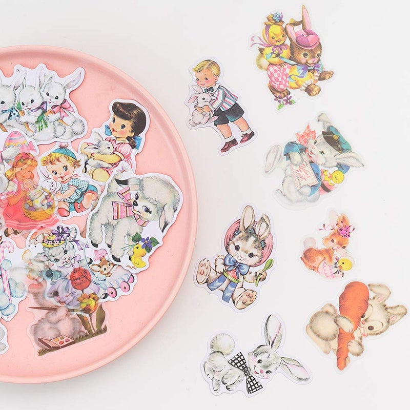 Alideco 80Pcs Vintage Vinyl Scrapbooking Stickers Packs, Funny Aesthetic Kawaii Stickers for Adult, for Girls Journaling Assorted Phone - Image 5