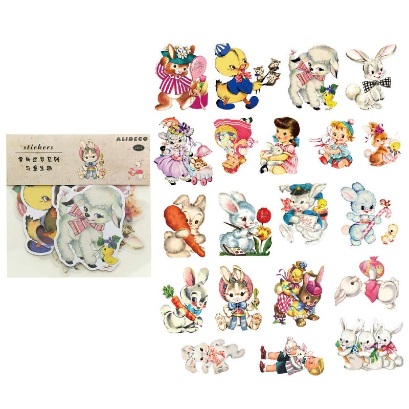 Alideco 80Pcs Vintage Vinyl Scrapbooking Stickers Packs, Funny Aesthetic Kawaii Stickers for Adult, for Girls Journaling Assorted Phone - Image 2