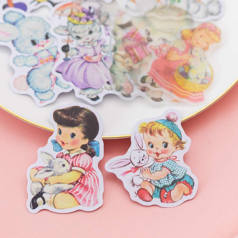 Alideco 80Pcs Vintage Vinyl Scrapbooking Stickers Packs, Funny Aesthetic Kawaii Stickers for Adult, for Girls Journaling Assorted Phone - Image 4
