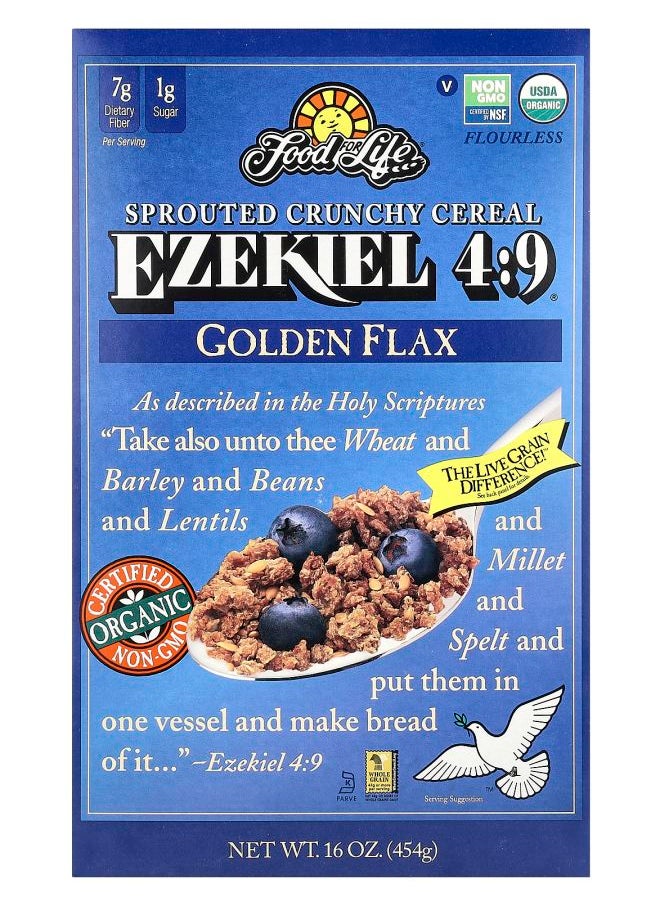 Food For Life Ezekiel 4:9® Sprouted Crunchy Cereal Golden Flax 16 oz (454 g) 