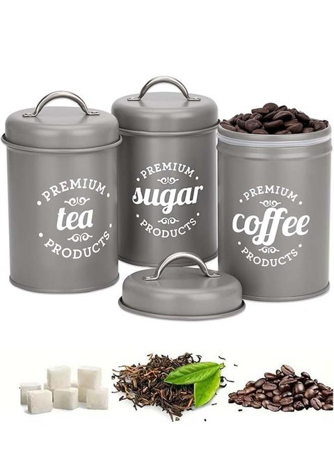 3-Piece Airtight kitchen Storage Containers with Lids Coffee and Sugar Canisters Set Storage Containers Food Containers Kitchen Containers