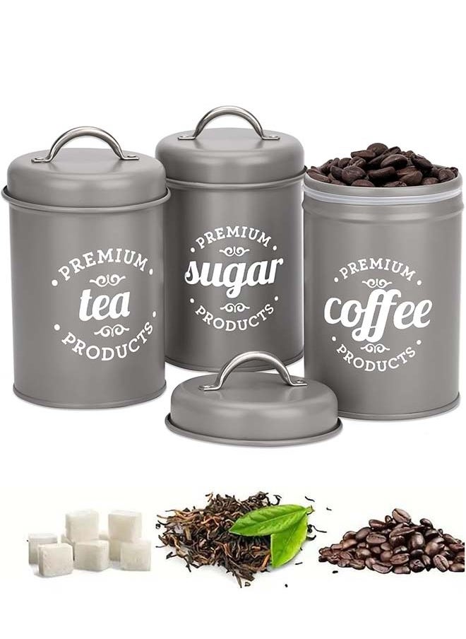 YIM-VIBEHAUS - 3-Piece Airtight kitchen Storage Containers with Lids Coffee and Sugar Canisters Set Storage Containers Food Containers Kitchen Containers - Image 1