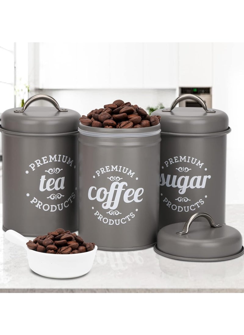 YIM-VIBEHAUS - 3-Piece Airtight kitchen Storage Containers with Lids Coffee and Sugar Canisters Set Storage Containers Food Containers Kitchen Containers - Image 1