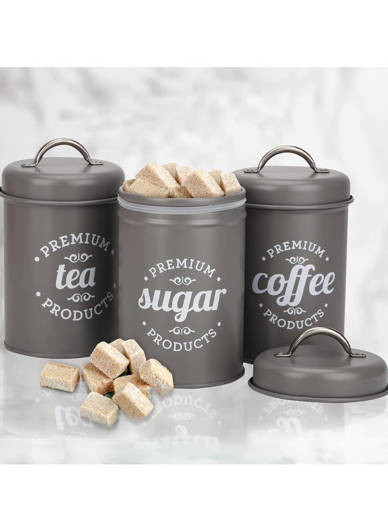 YIM-VIBEHAUS - 3-Piece Airtight kitchen Storage Containers with Lids Coffee and Sugar Canisters Set Storage Containers Food Containers Kitchen Containers - Image 1