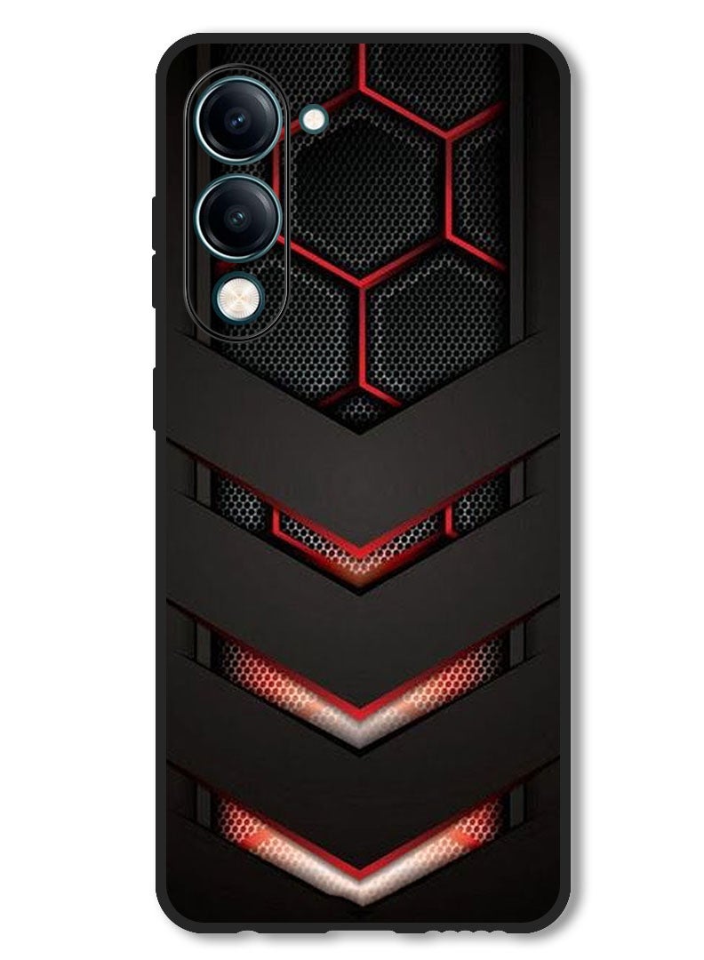 Theodor Case Compatible with Vivo Y29s Protection Shockproof Bumper Cover red & black - Image 1