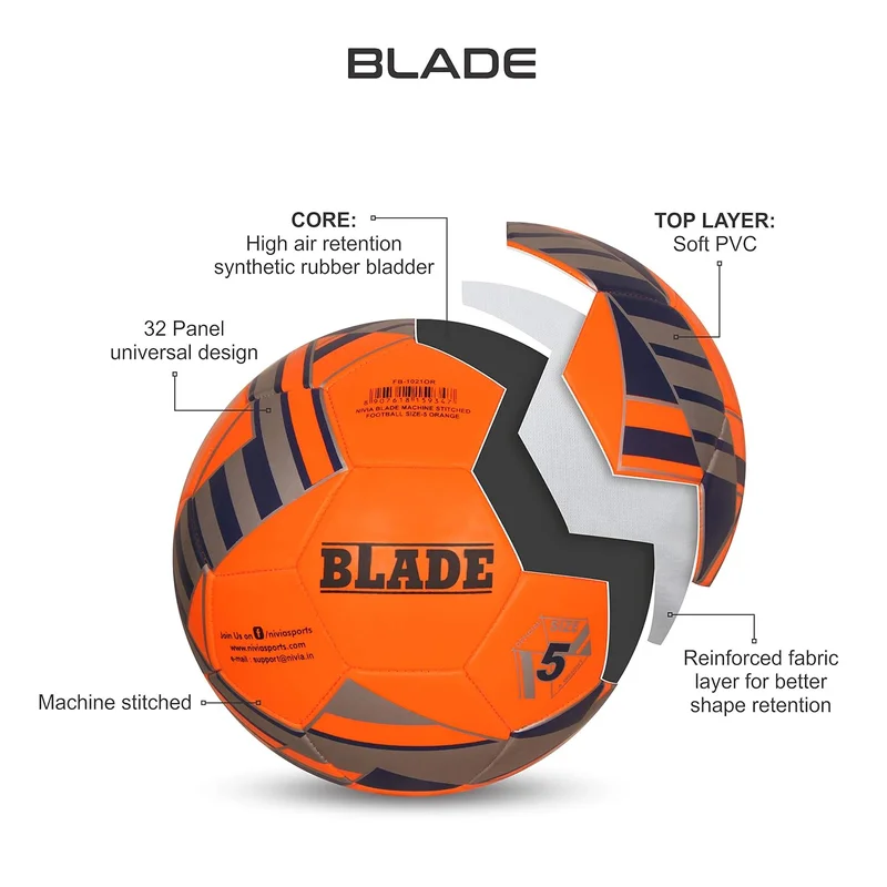 Nivia Nivia Blade Machine Stitched Football - Size 5 (Orange)