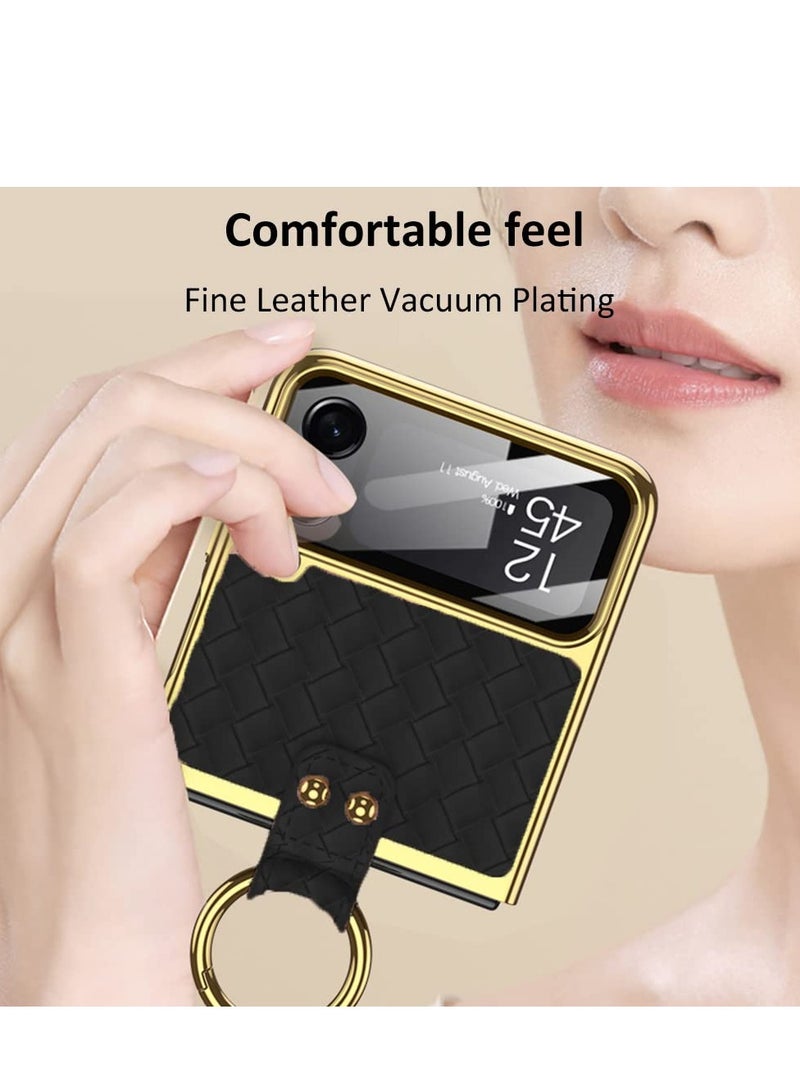 حافظة شفافة مضادة للصدمات لهاتف سامسونج جالاكسي Z فليب 4 مع حلقة - حماية من السقوط، متوافقة مع 5G 2022 (أسود) - Image 4