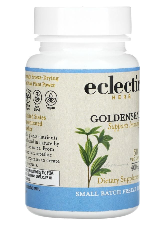 Eclectic Herb Freeze Dried Goldenseal 400 mg 50 Veg Caps - Image 2
