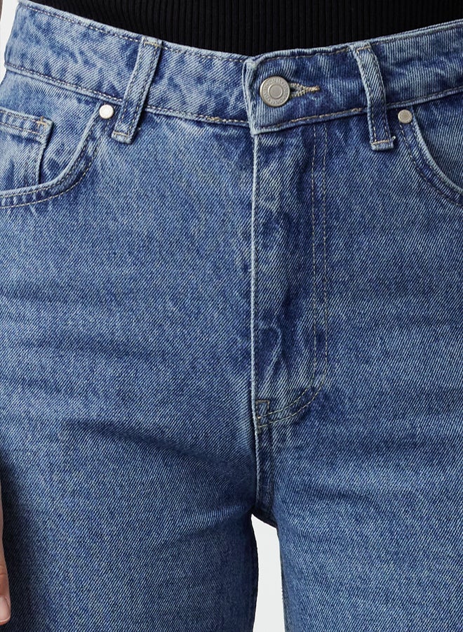 trendyol Blue High Waist Wide Leg Jeans - Image 4