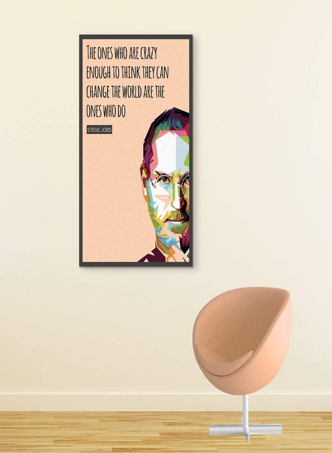 Inephos Wood Steve Jobs The Ones Who are Crazy Enough Inspirational Framed, Laminated Print Poster (8 X 12 Inch, Bronze) - Image 1
